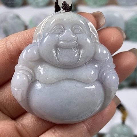 翡翠颈饰未镶嵌大佛有纹裂福利