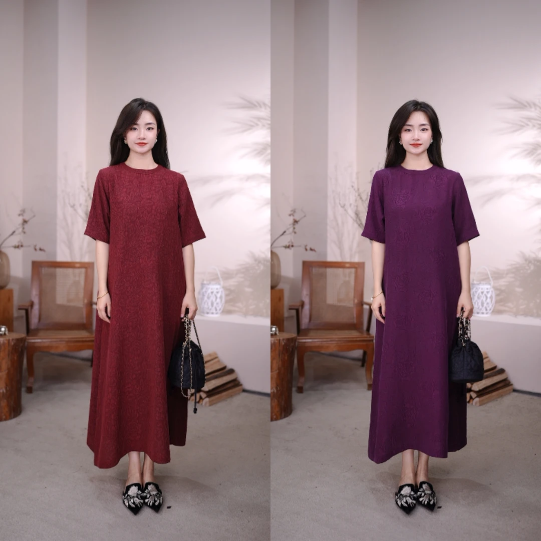 【万紫千红】S22304  冠乐绉双面提花 新中式珍藏大袍子