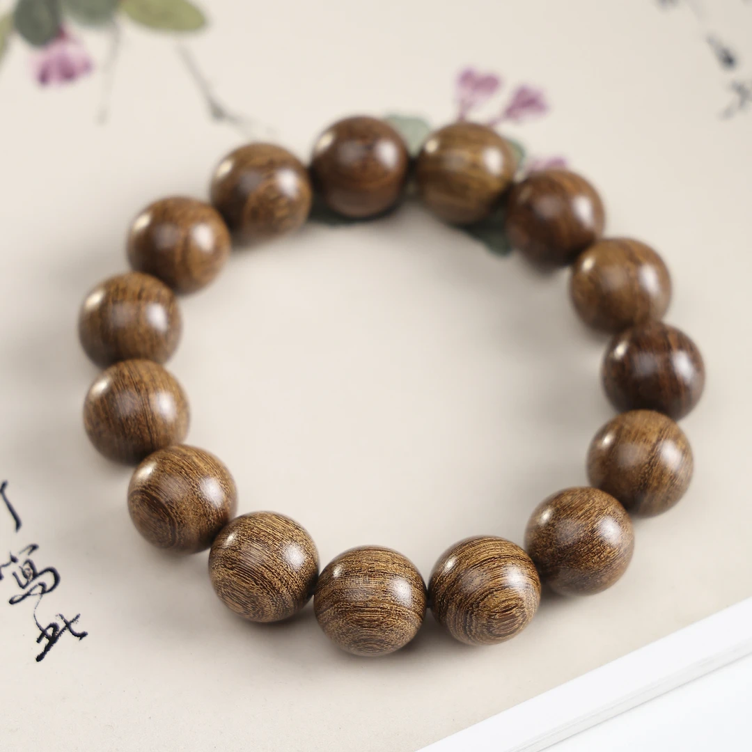 L026金丝檀木念珠单圈手串