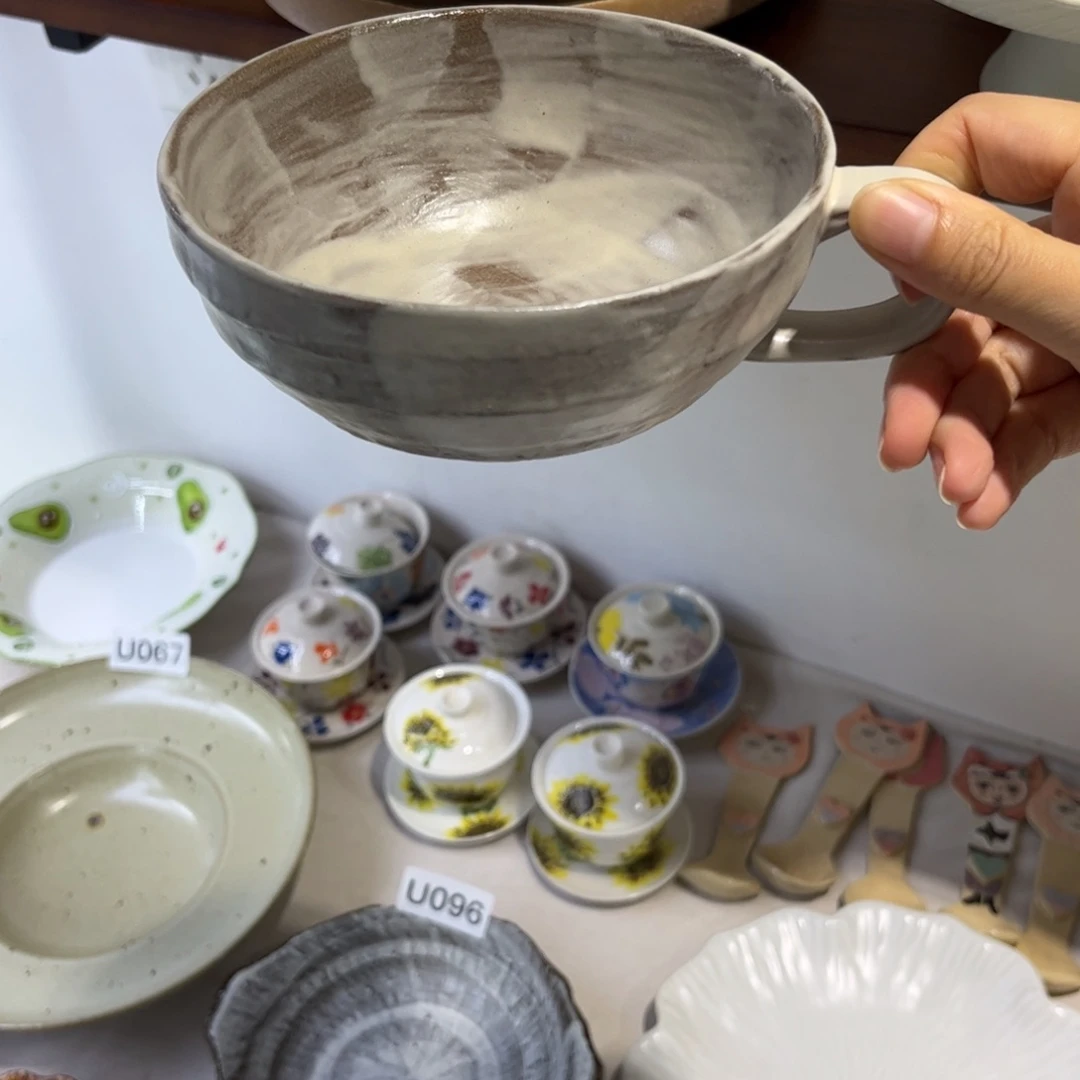 瓷景德镇粗陶复古盘碗微瑕