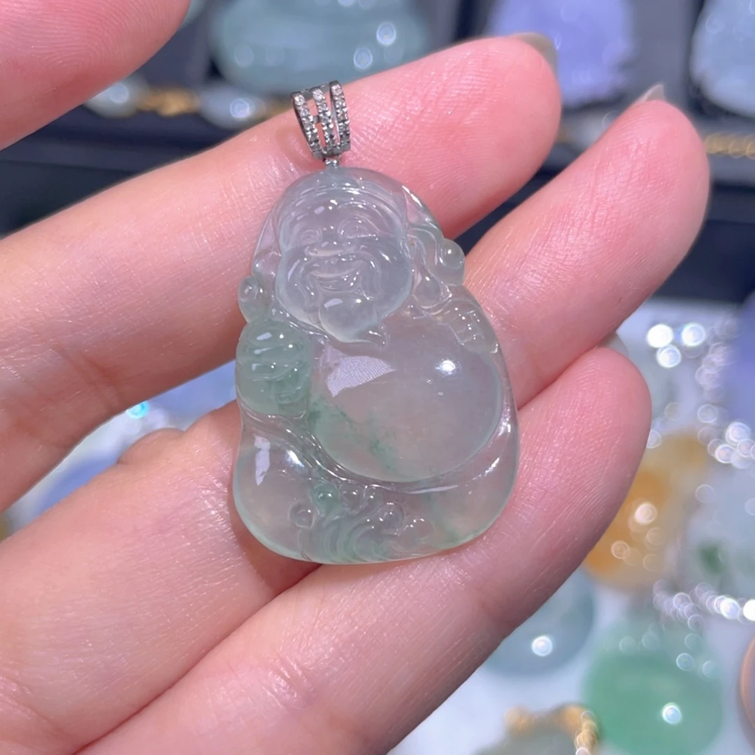 颈饰18K金镶嵌翡翠翡翠