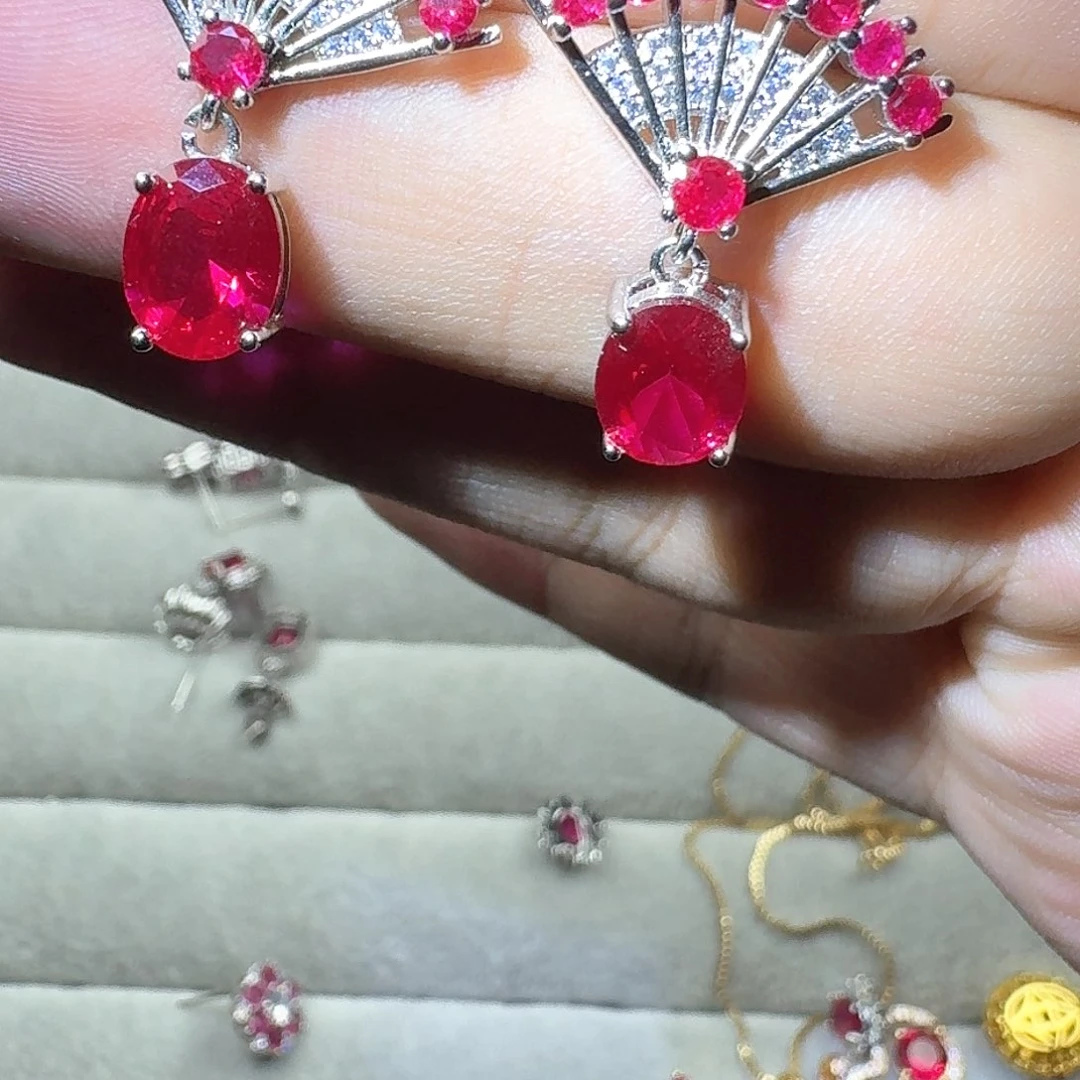 芙蓉石戒指银S925镶嵌