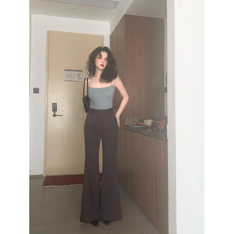 酒午自制法式复古修身针织吊带背心夏季新款女设计感上衣KLF3207