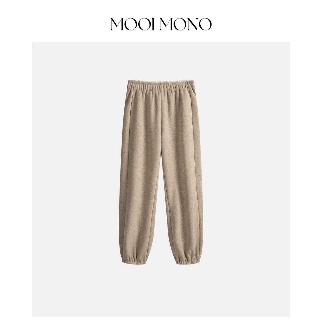 MOOI MONO“糯糯毛巾裤”显瘦复合蚕丝羊毛底毛巾面束脚卫裤K842C54