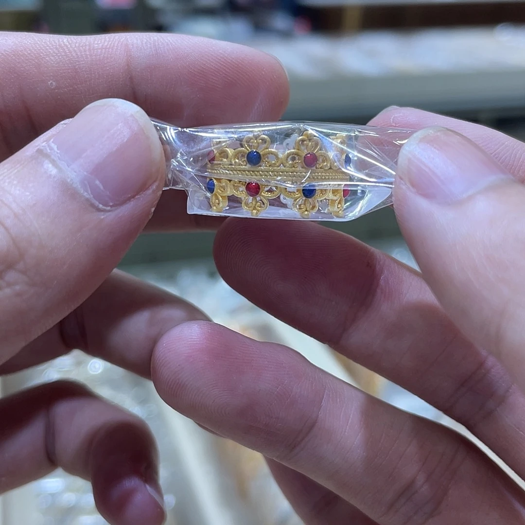 足银珐琅皇冠戒指约5.1g