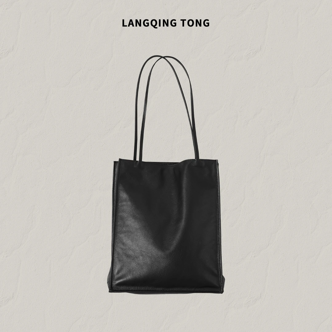 LANGQING 简约通勤百搭绵羊皮手提包46744#