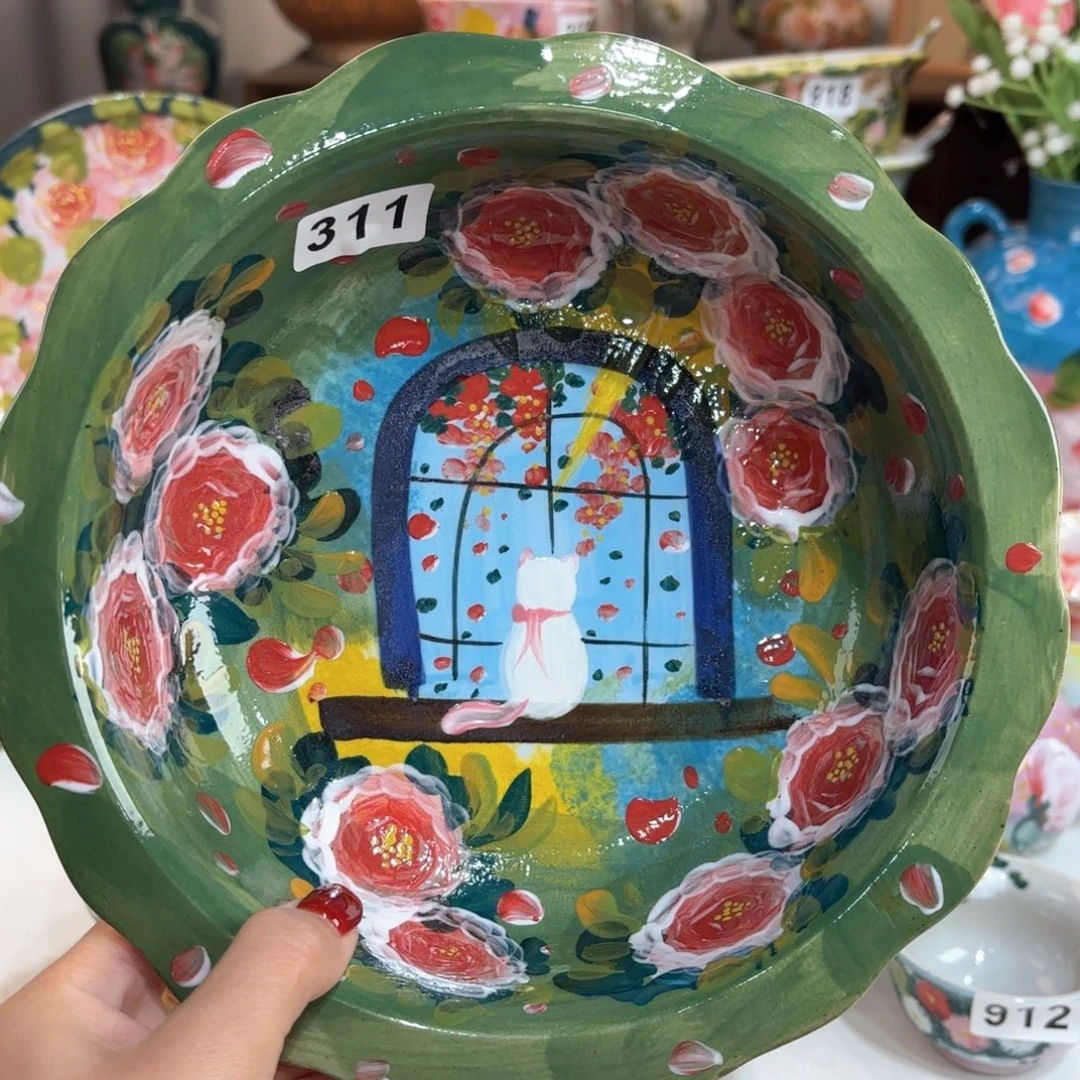 景德镇手绘高温釉下彩陶瓷茶具