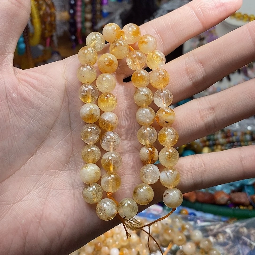石英质玉未镶嵌，黄塔金10mm，