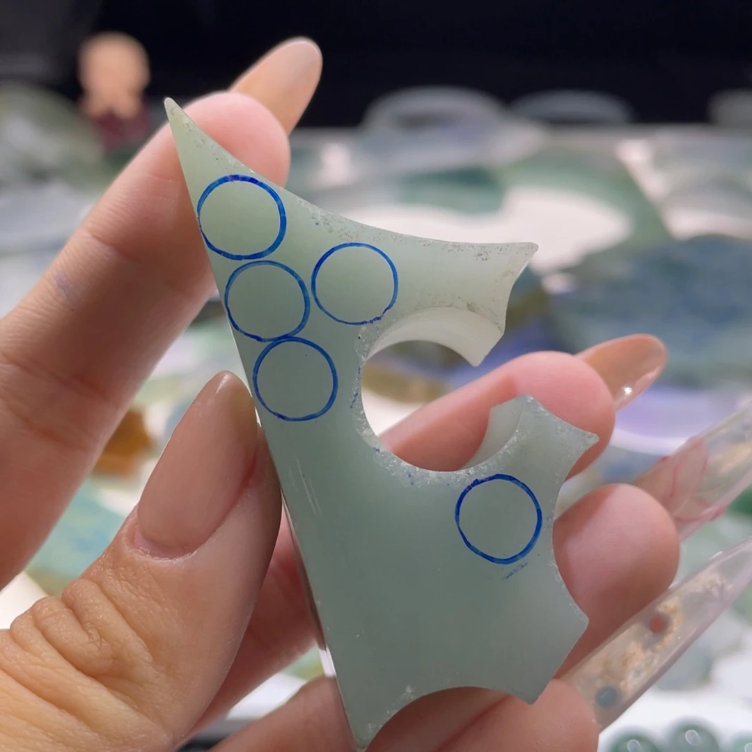 定制翡翠未镶嵌H**去单珠 五颗