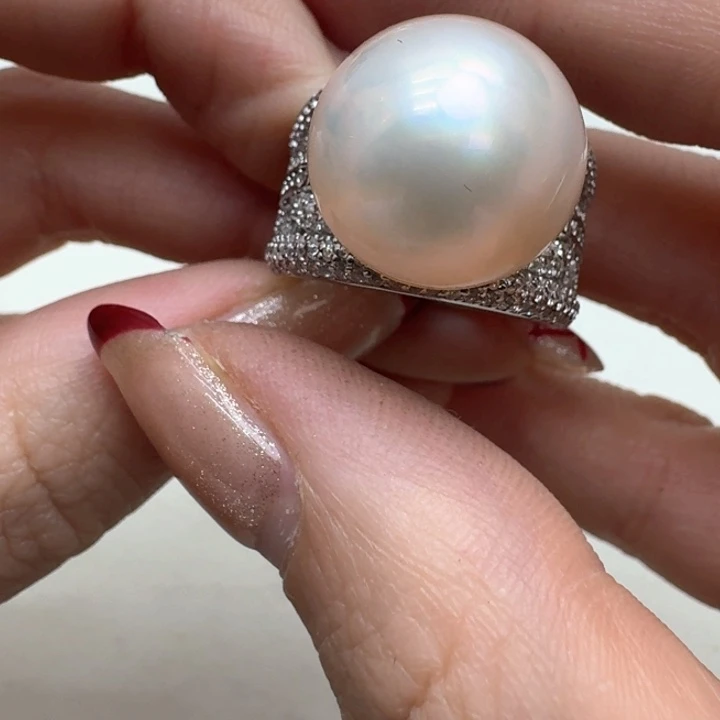 拼合珍珠（马贝珠）戒圈银S925镶嵌