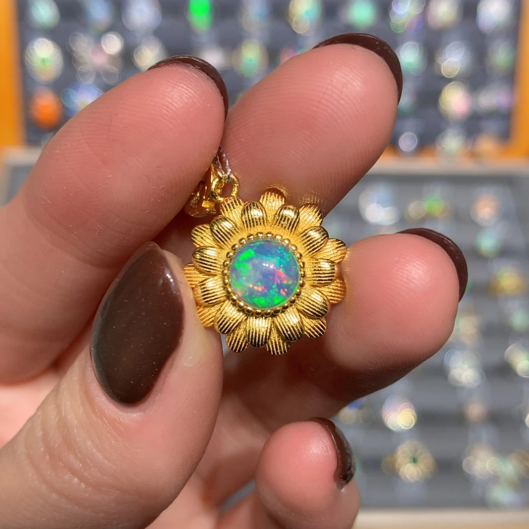 银S925镶嵌欧泊吊坠t