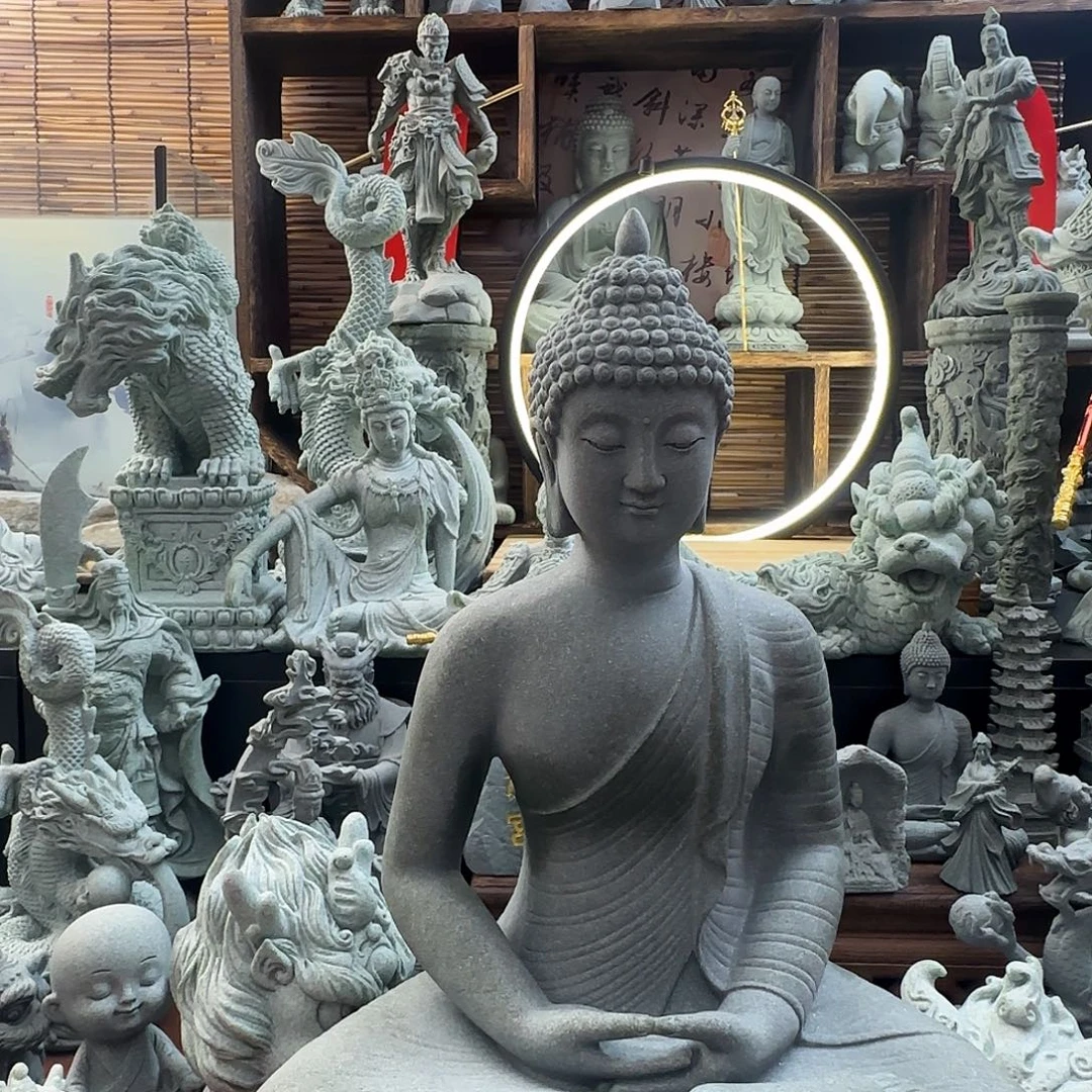 石材释迦牟尼佛30公分一个带黑神话小号悟空
