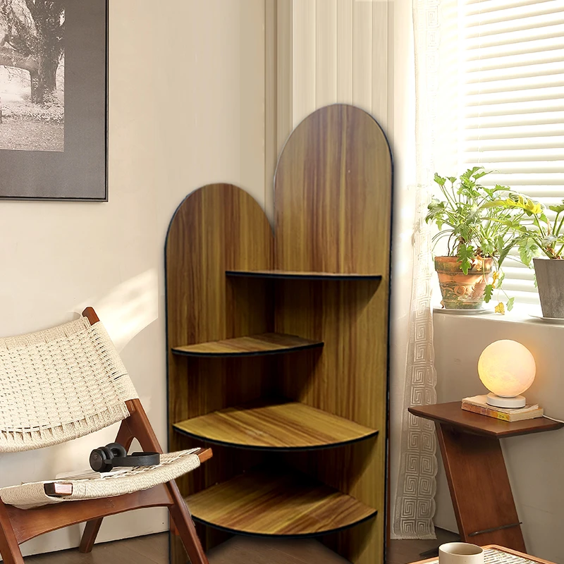 实木角柜转角置物架靠墙边三角窄柜子家用收纳储物柜书架55120