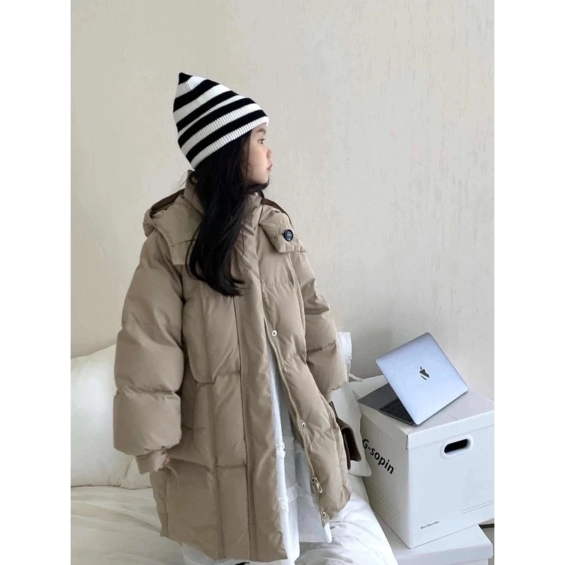 【奶霜贝果】冬季长款立领连帽韩版加厚羽绒服外套R8113
