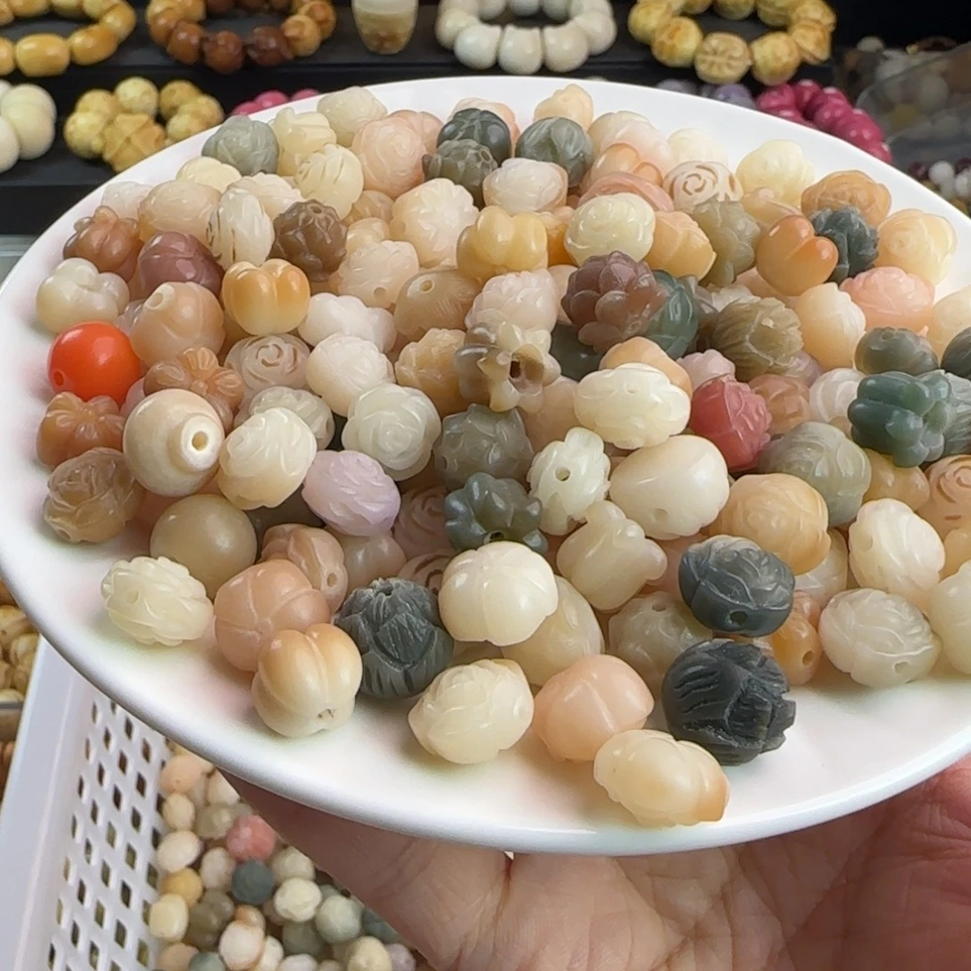 吊坠菩提根/象牙果卡12各种花23颗