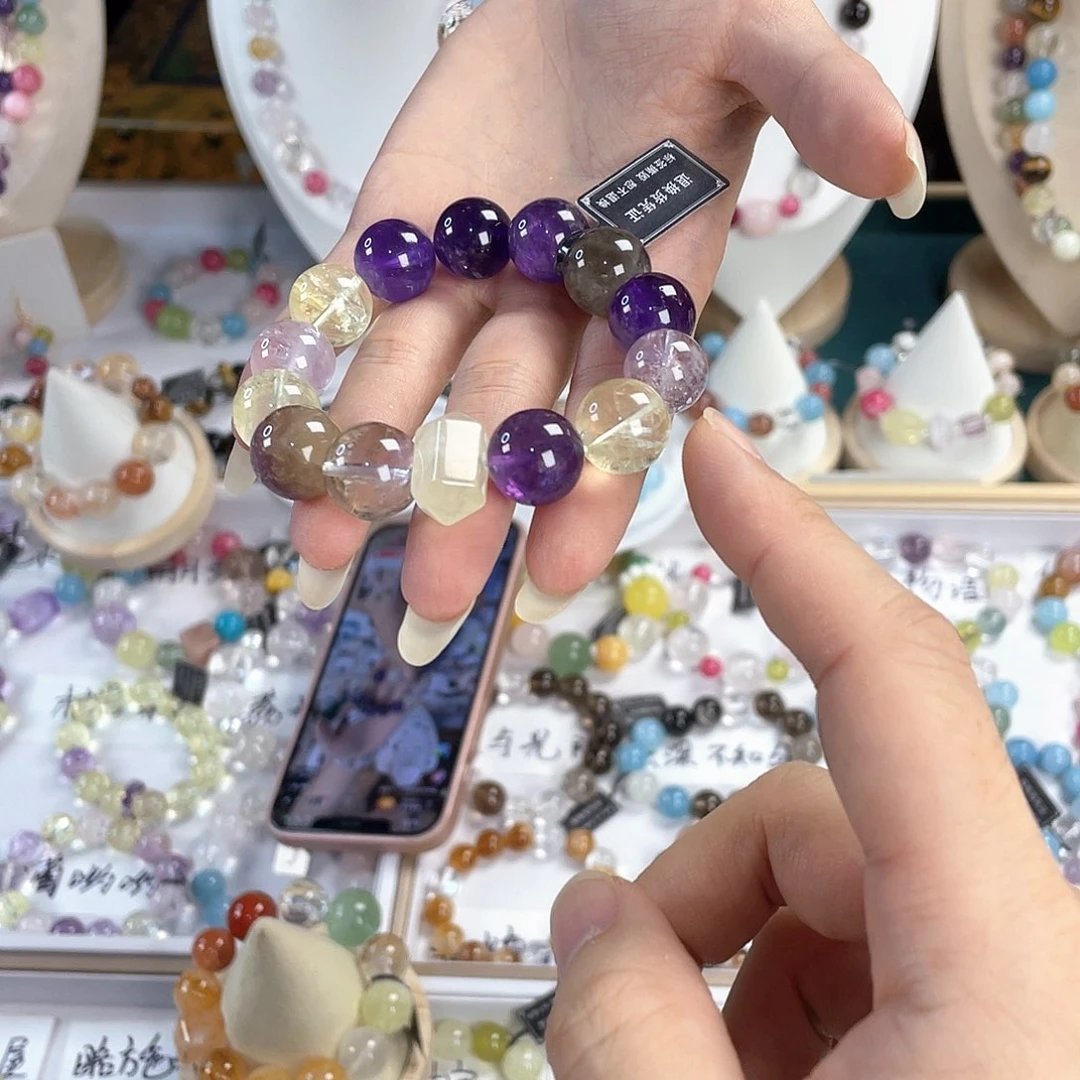 银S925镀金镶嵌手链水晶