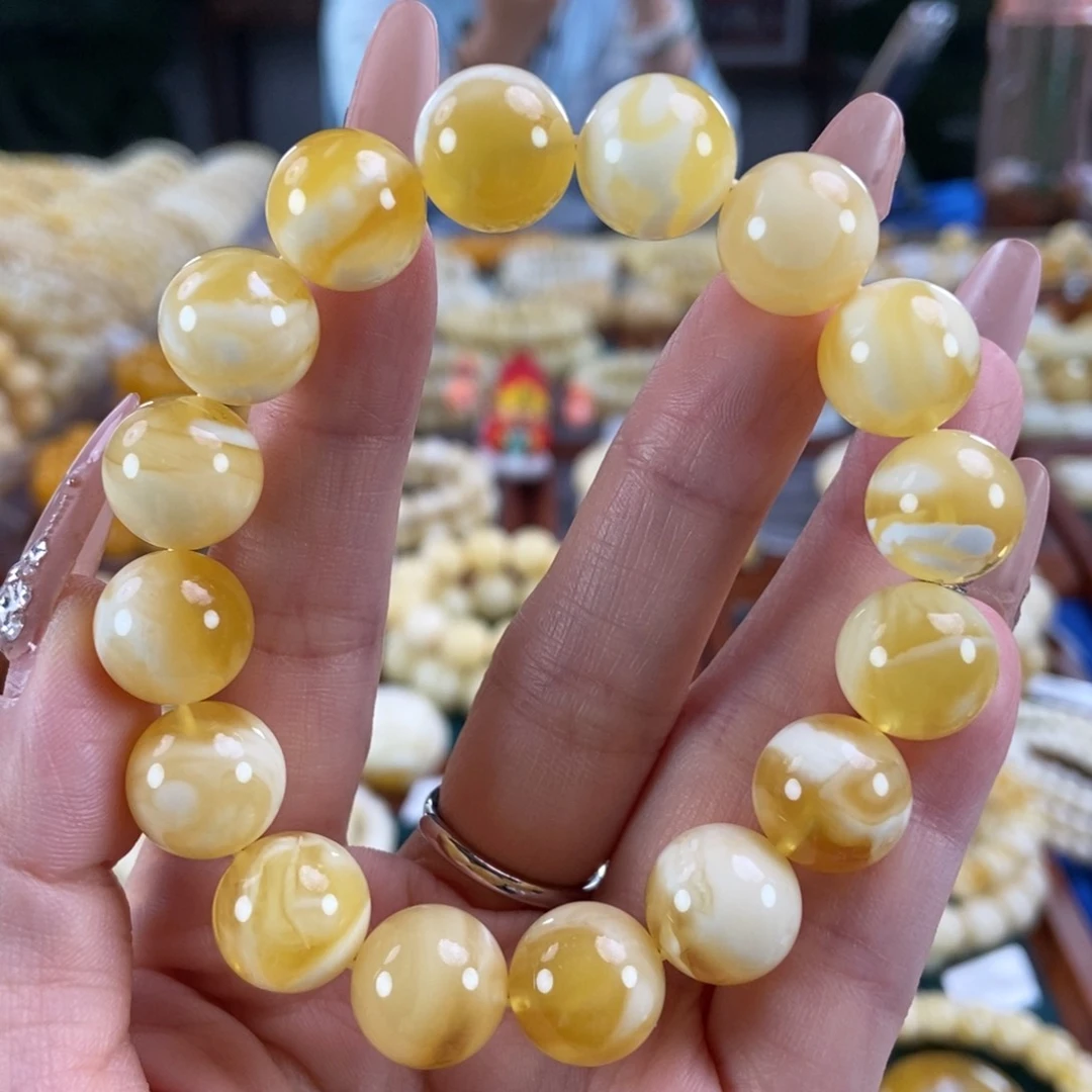 未镶嵌琥珀珠宝奇石13圆珠20.28