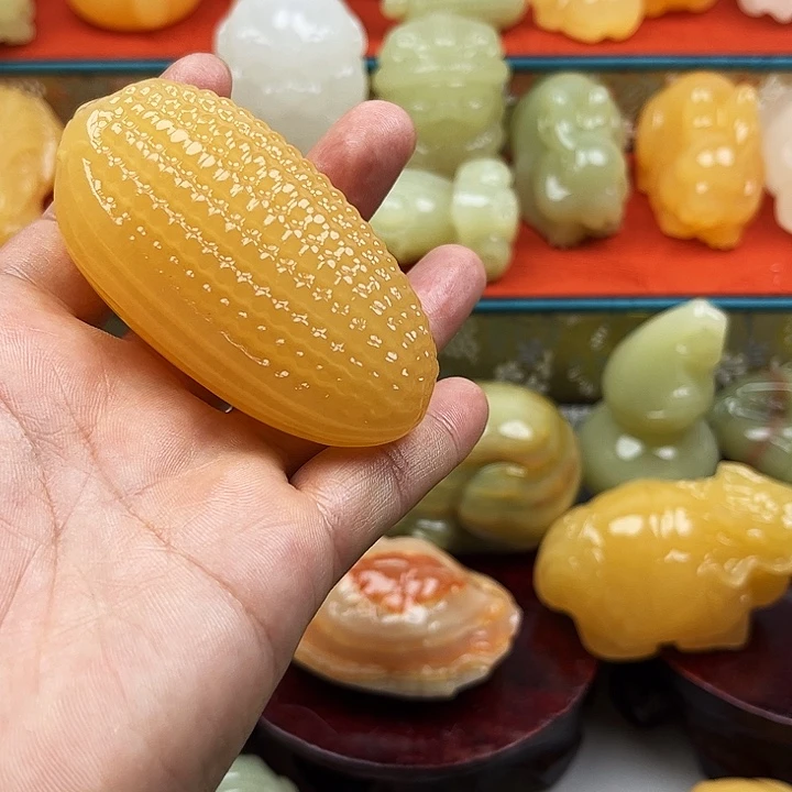 崔***强石材玉米手把摆件