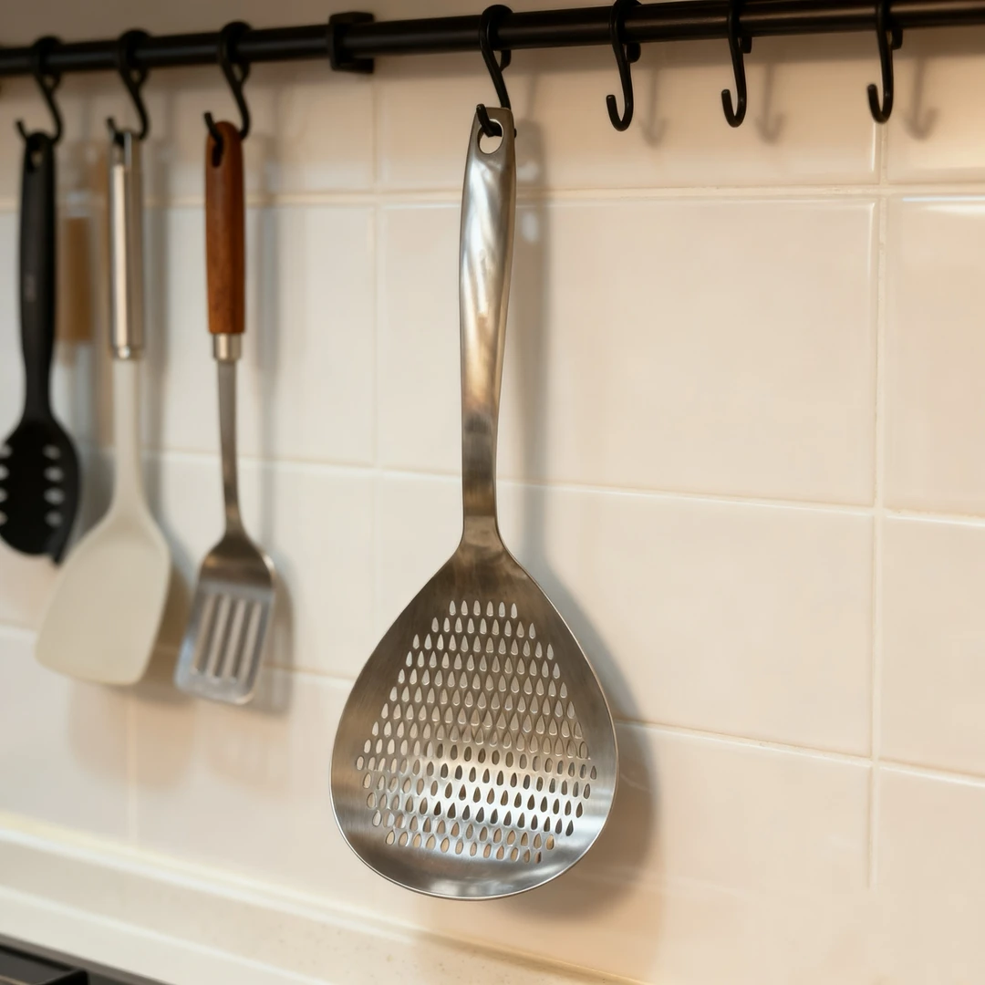 高奢牛货18-10全镜光不锈钢奢侈品体验水滴型大漏勺