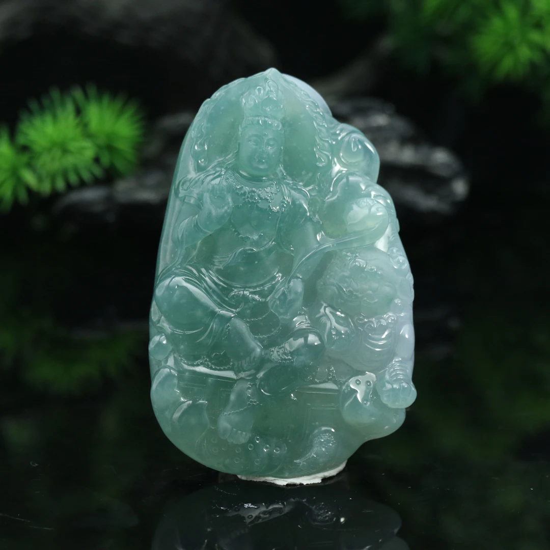 61天然缅甸翡翠A货冰观音吊坠/901161/上海嘉禾拍卖