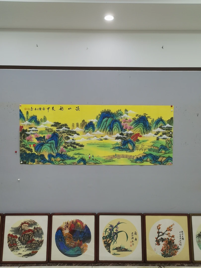 《溪山访友》六尺长180厘米宽70厘米装饰字画（以直播展示为准）