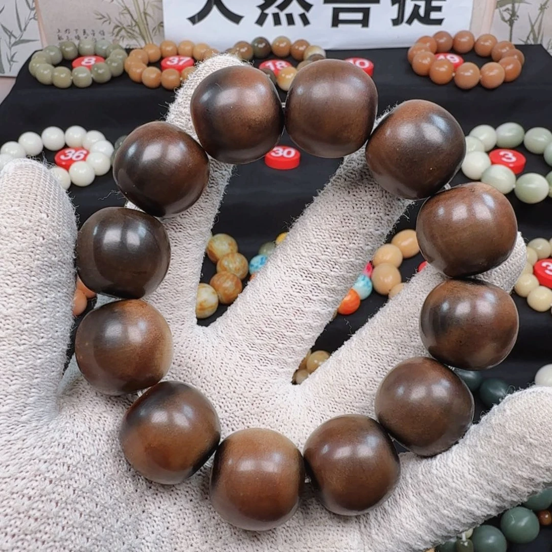 手串白玉菩提卡22手工干磨巧克力