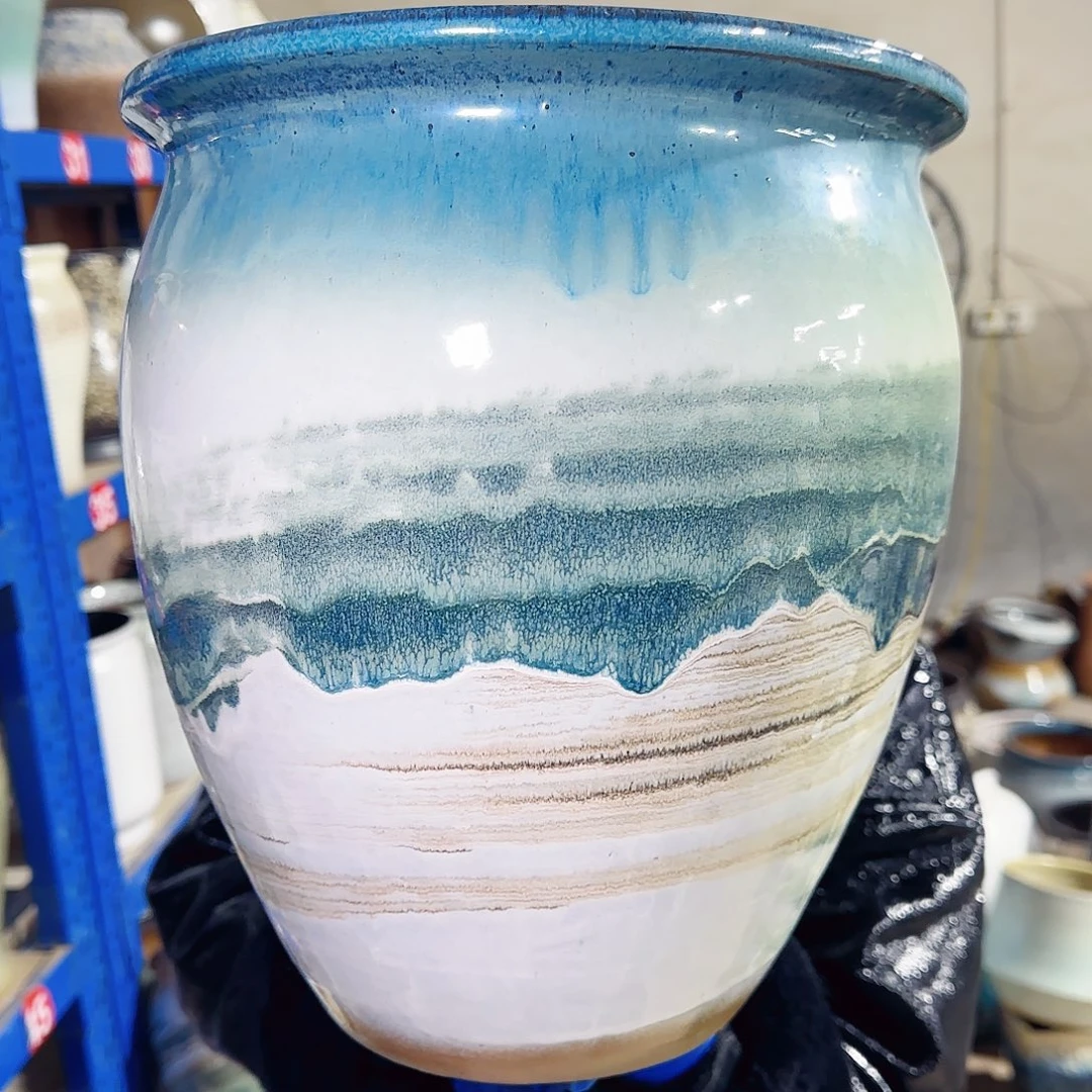 紫砂花盆高30口27