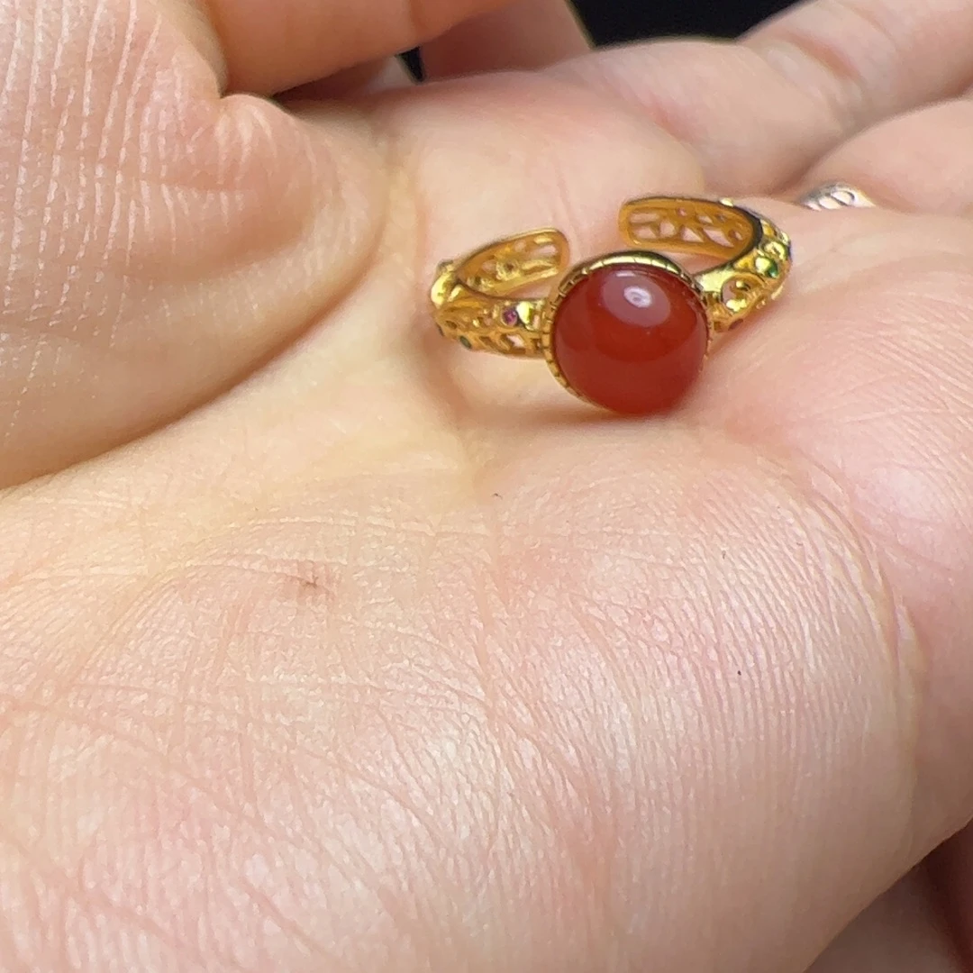 南红玛瑙未镶嵌戒指