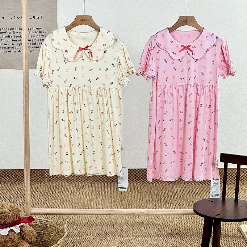 085可爱领小碎花连衣裙儿童家居服