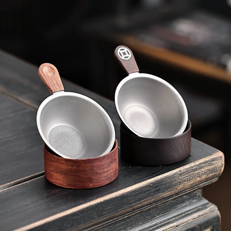 纯钛茶漏分体式茶滤千孔滤茶器茶叶滤网茶隔公道杯过滤网茶漏斗