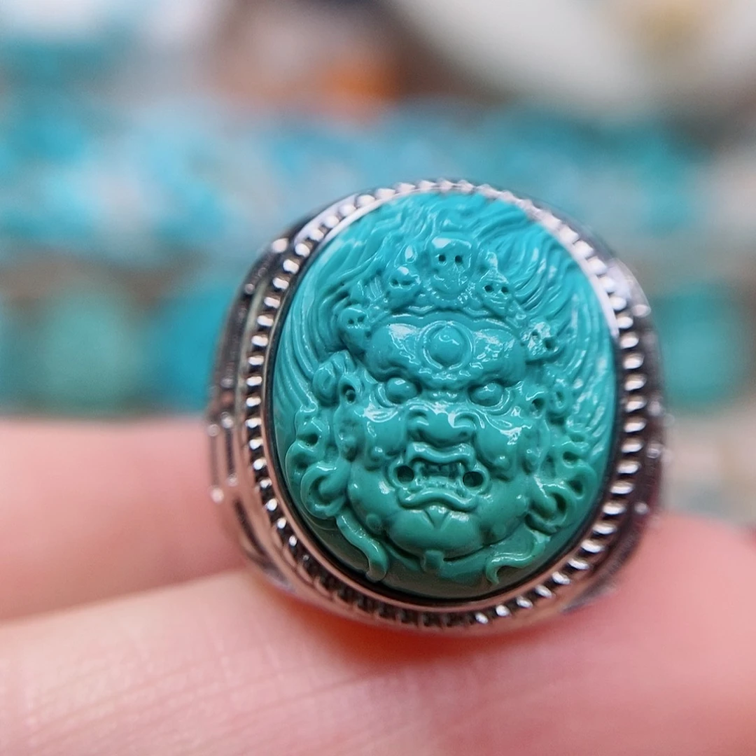 绿松石戒指银S925镶嵌