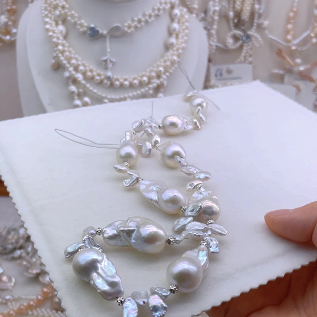 合金项链淡水珍珠开**乐