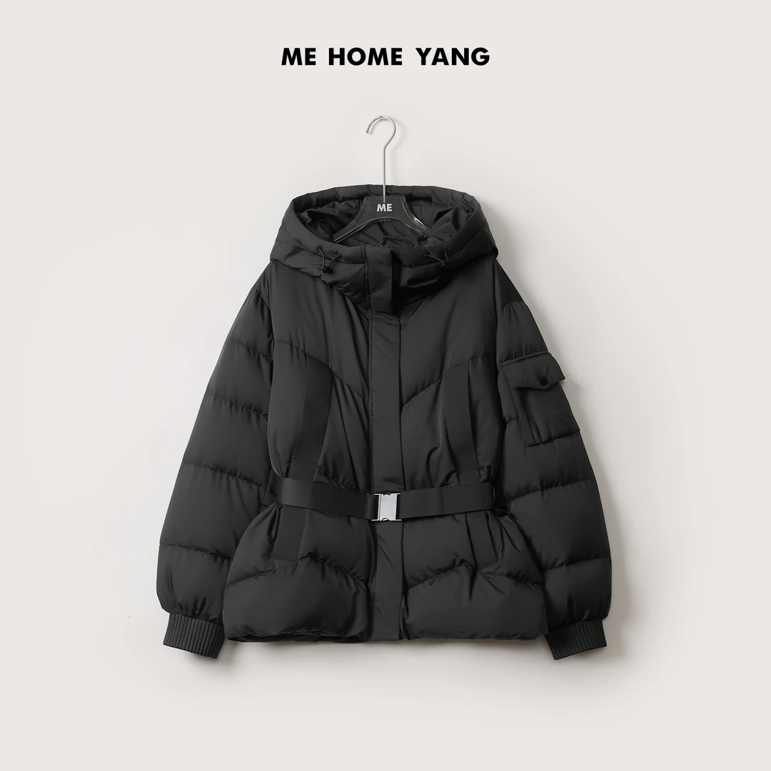 ME【露泡芙腰带】超柔水光泡芙白鹅绒御寒保暖百搭羽绒服MEQA5345