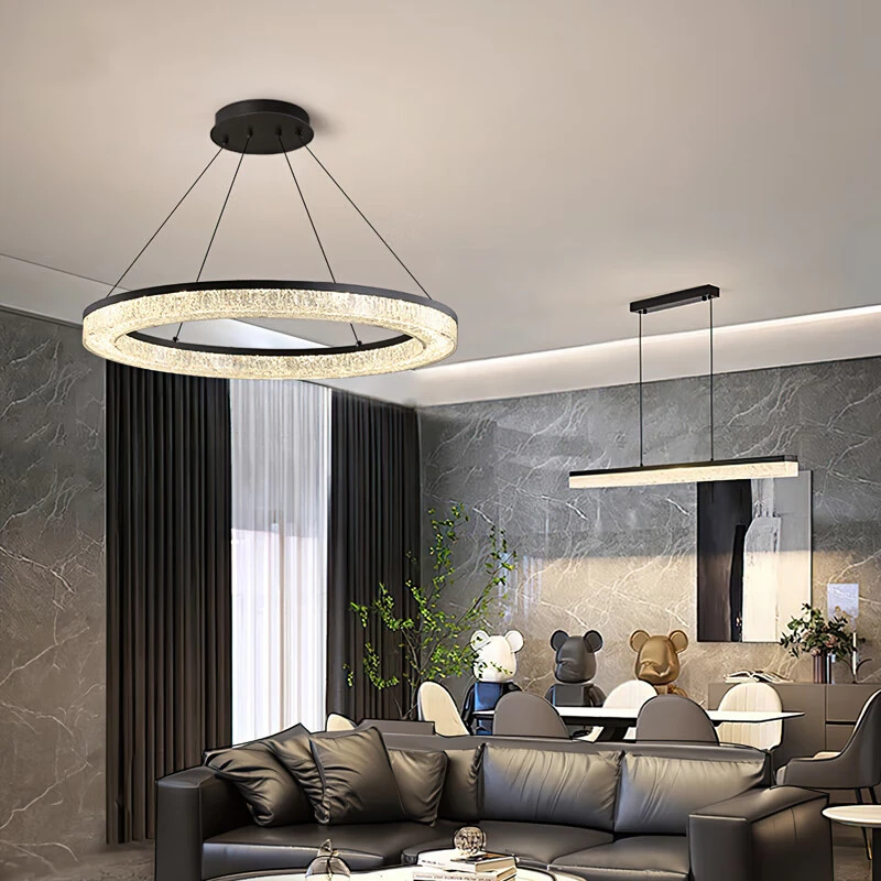 全铜客厅吊灯轻奢高级感智能大气高端圆桌餐厅灯意式极简客厅主灯