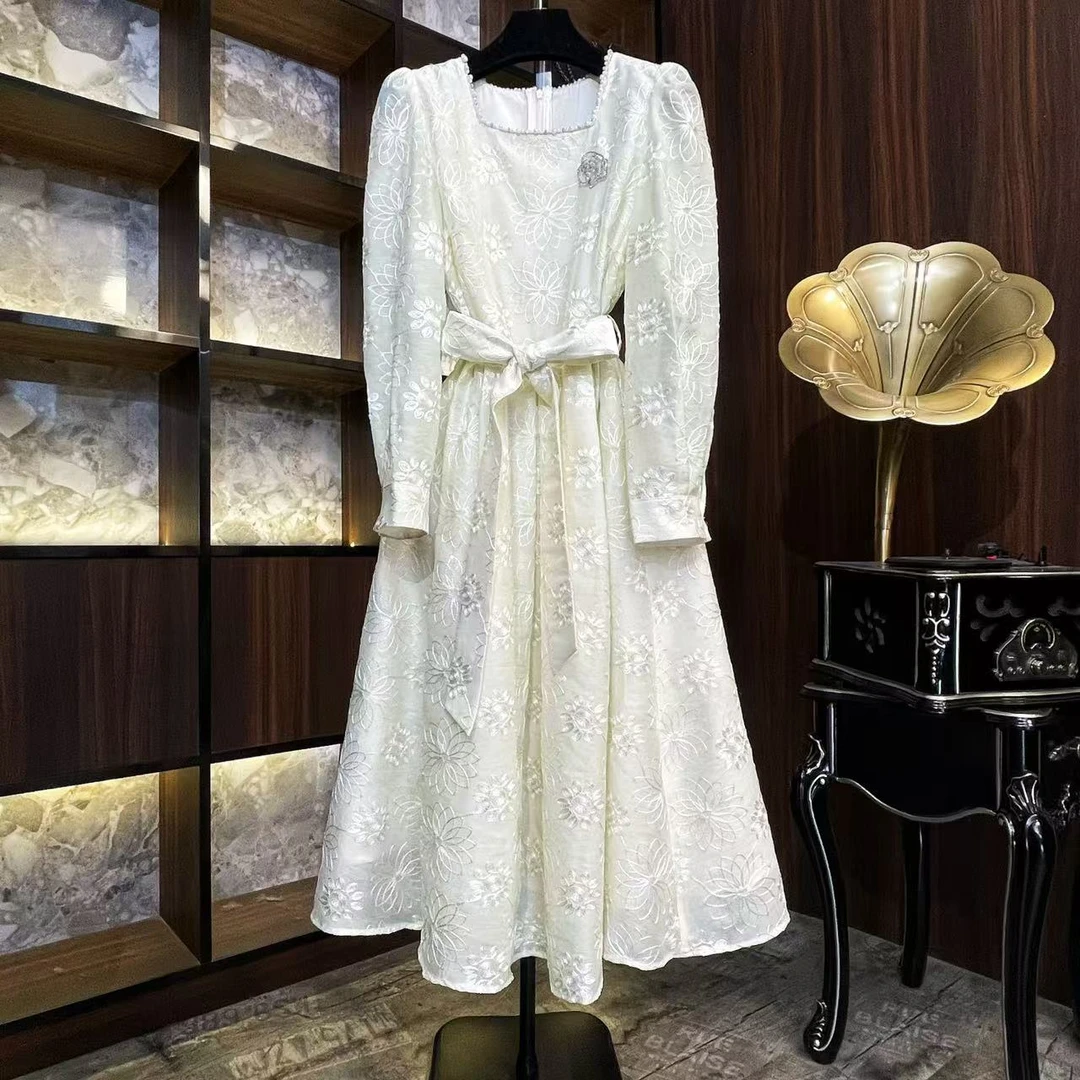 【薄荷青鑫】[晖晖]轻奢设计师款优雅气质修身时尚连衣裙-86090