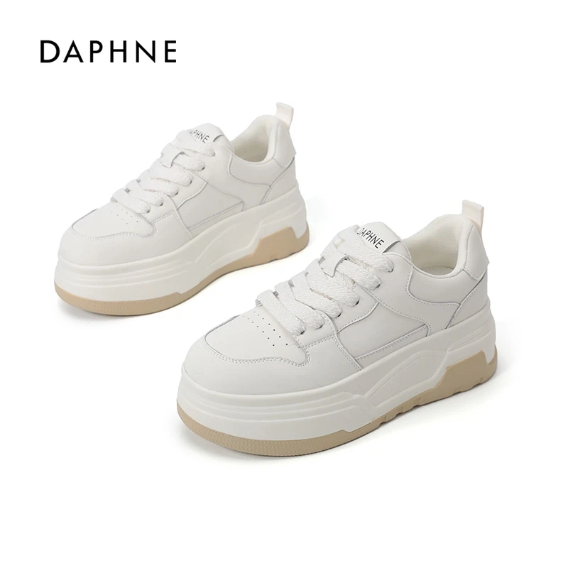 Daphne/达芙妮增高板鞋女2025新款时尚百搭休闲运动鞋舒适小白鞋