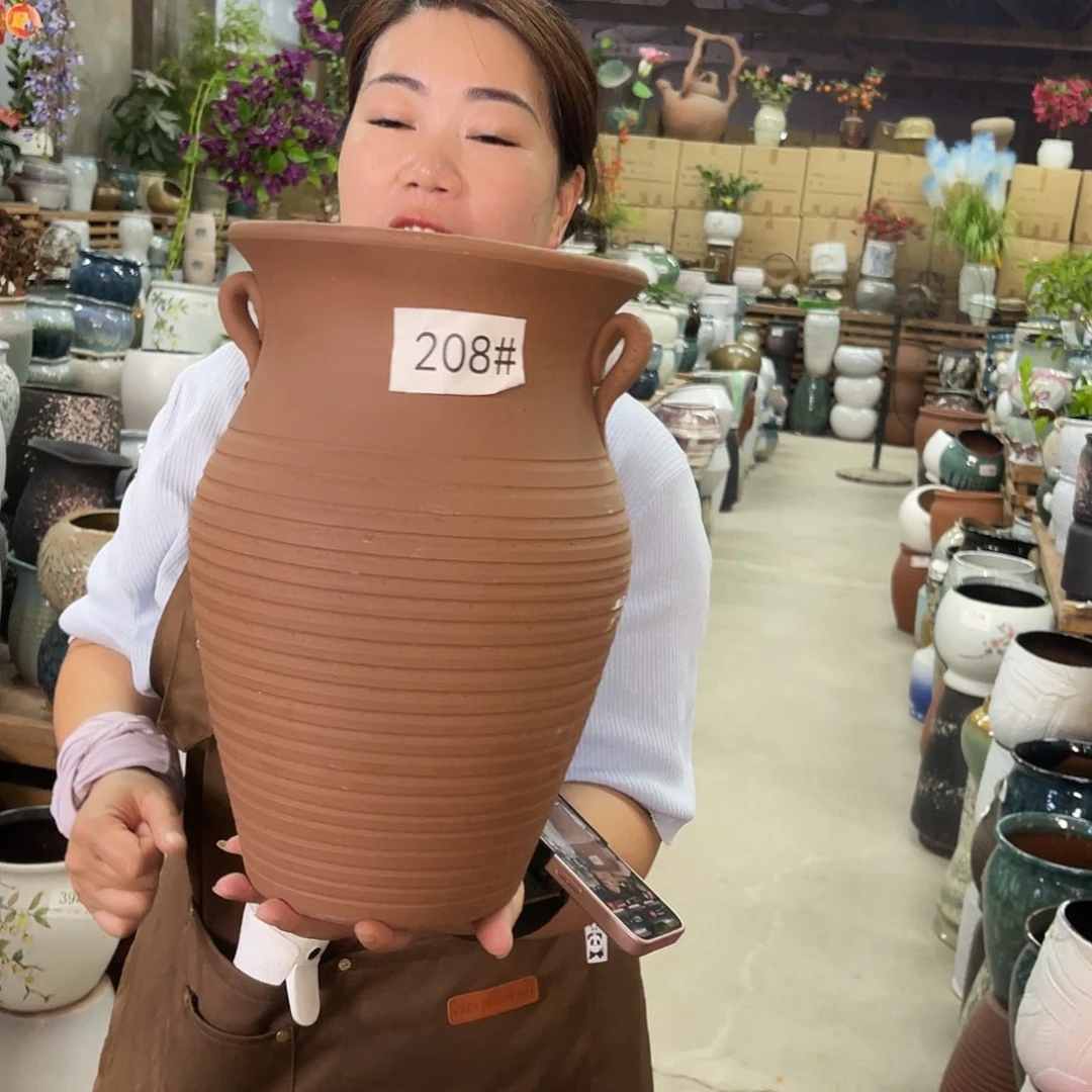 紫砂花盆高度32口径20厘米