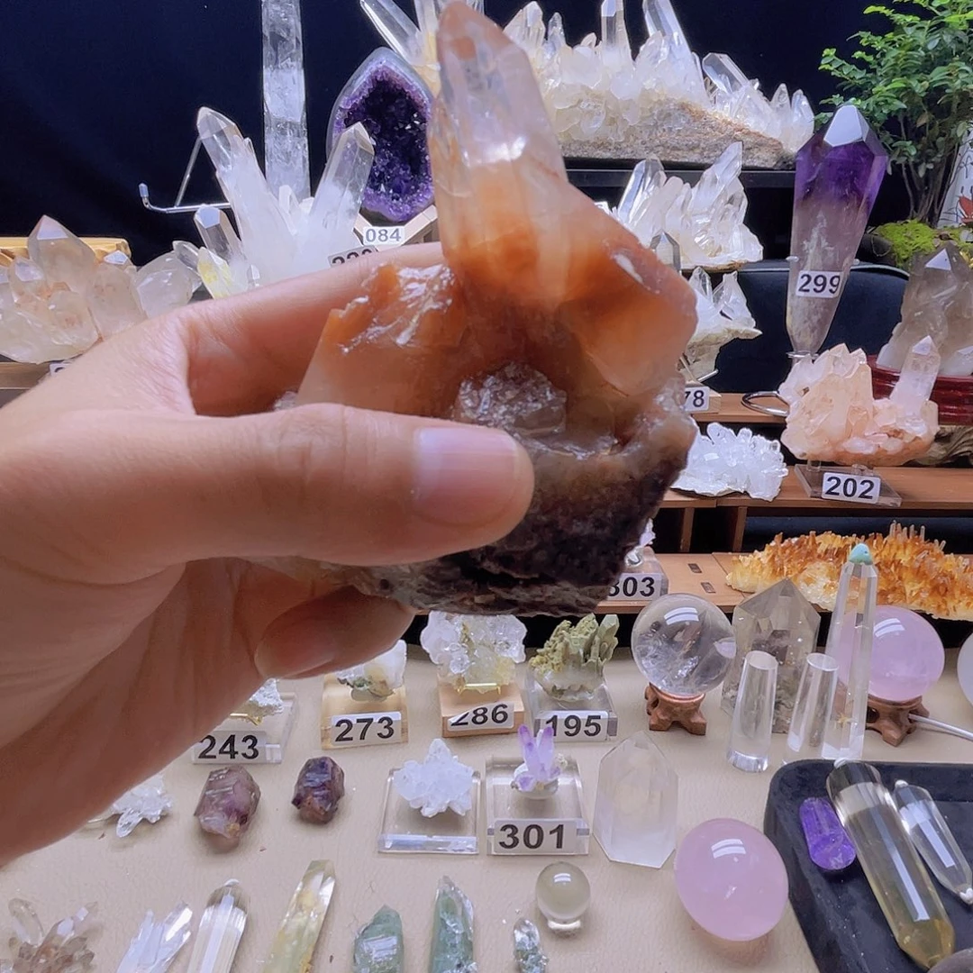 石材红兔毛水晶