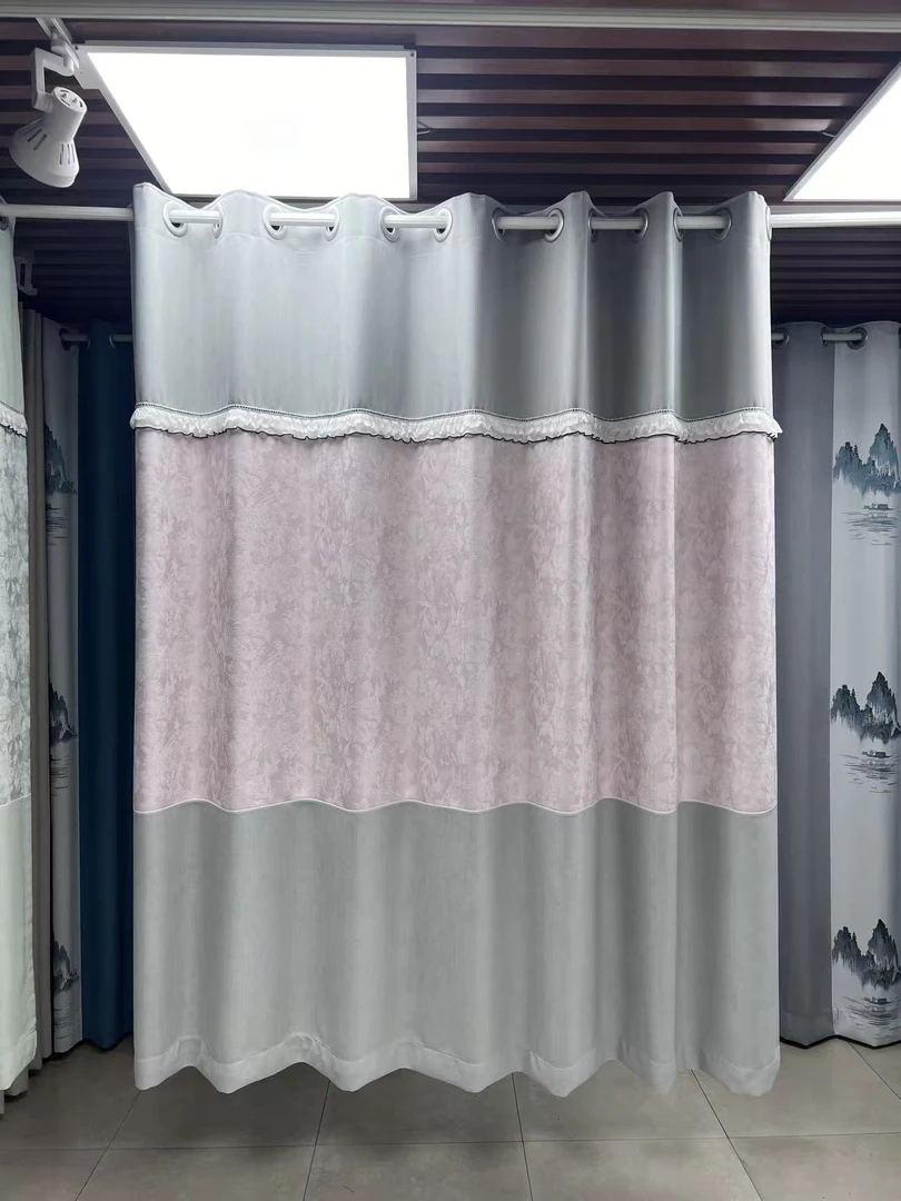 孤品单片3米雪尼尔唐顿庄园高遮光造型拼接成品短帘（高度2米）