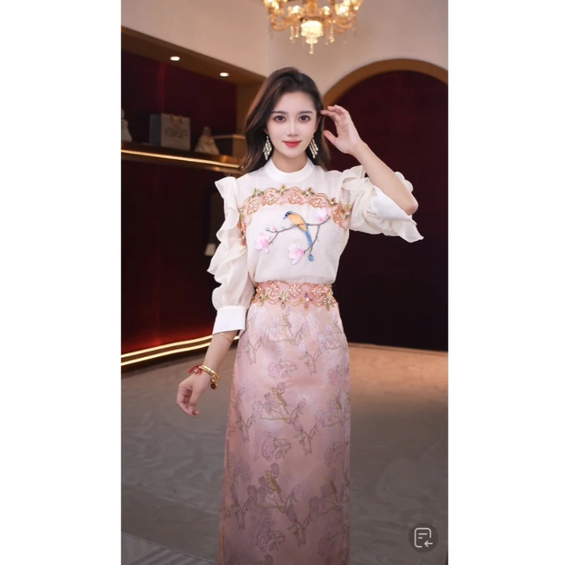 芙娜妮2025春季新款法式优雅气质复古显瘦名媛轻奢套装F2511116