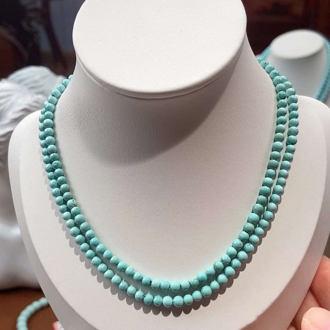 绿松石未镶嵌圆珠108卡3+