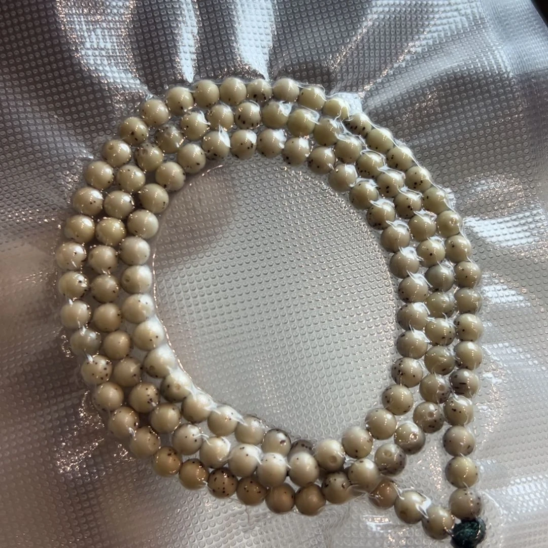 龙蛋6mm有月星月菩提石玉料单圈