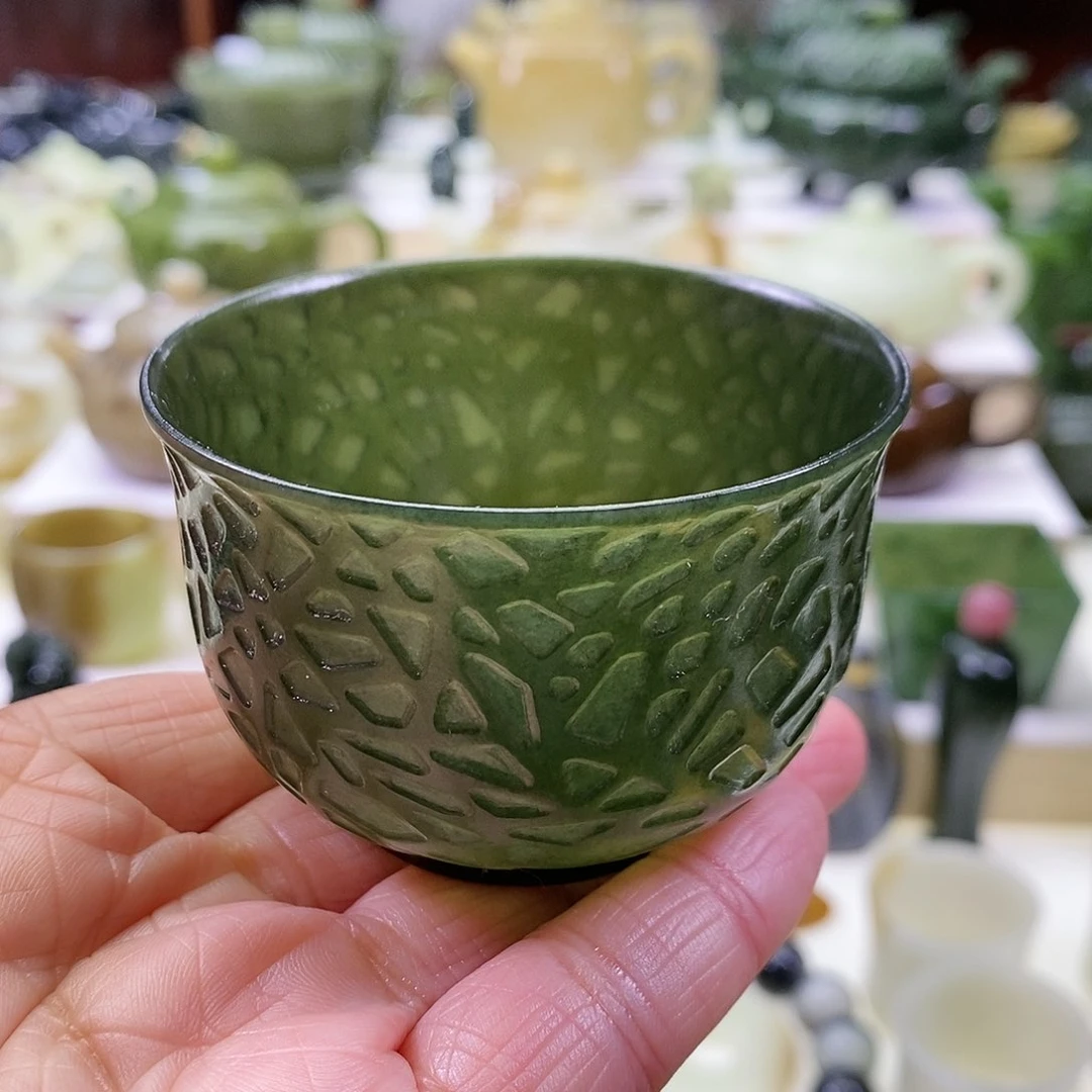 和田玉茶杯未镶嵌