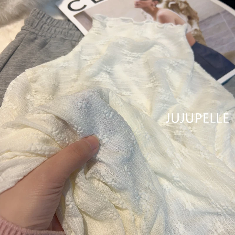 2024秋季新款洋气纯色网纱打底衫内搭上衣女士薄款长袖宽松显瘦