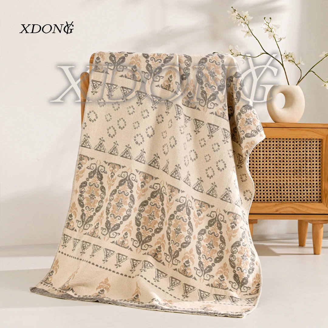 XDONGY（冬云家纺）75*150法国皇室定制  安娜 雨露棉麻浴巾一条装