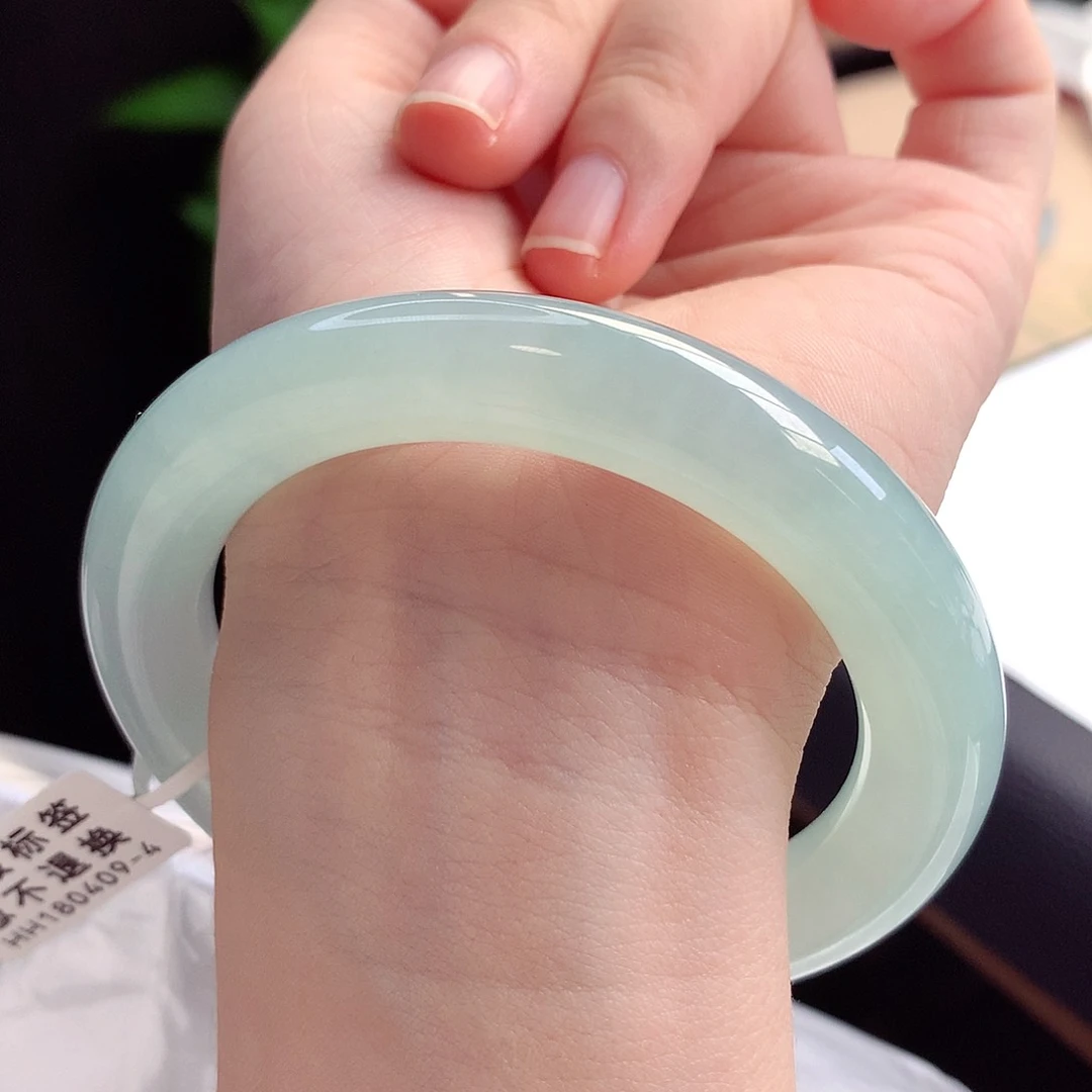 未镶嵌手镯翡翠55-56圈口冰胶甜晴底江南烟雨朦胧美6号