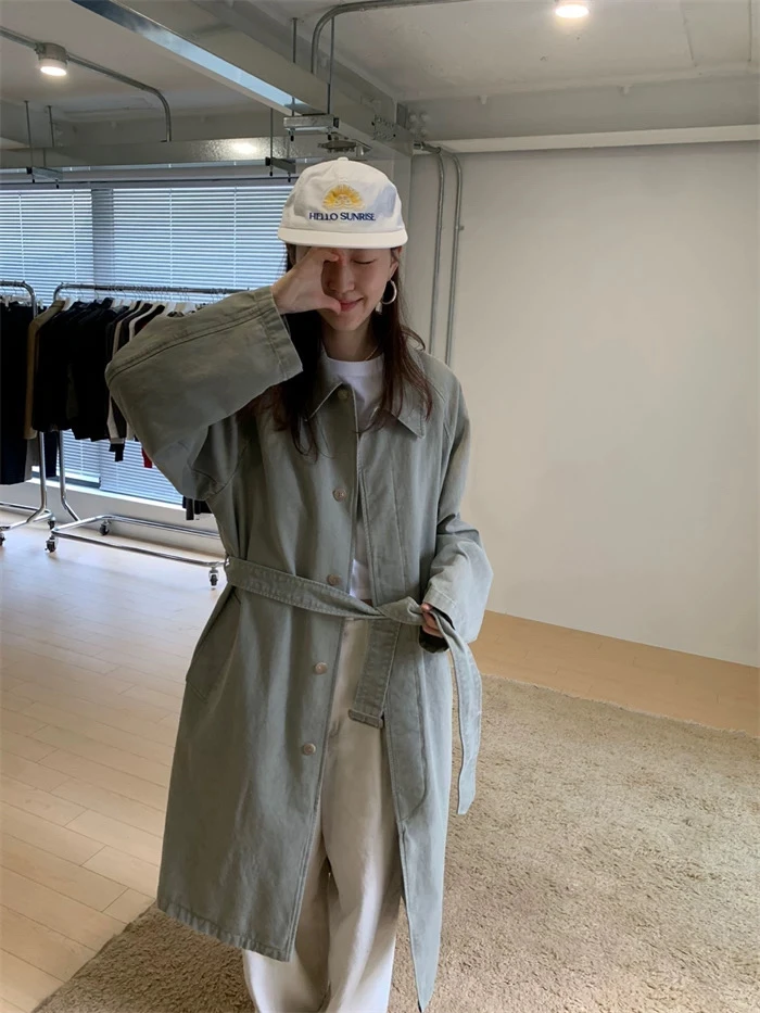 【青绿色风衣】显白高级风衣