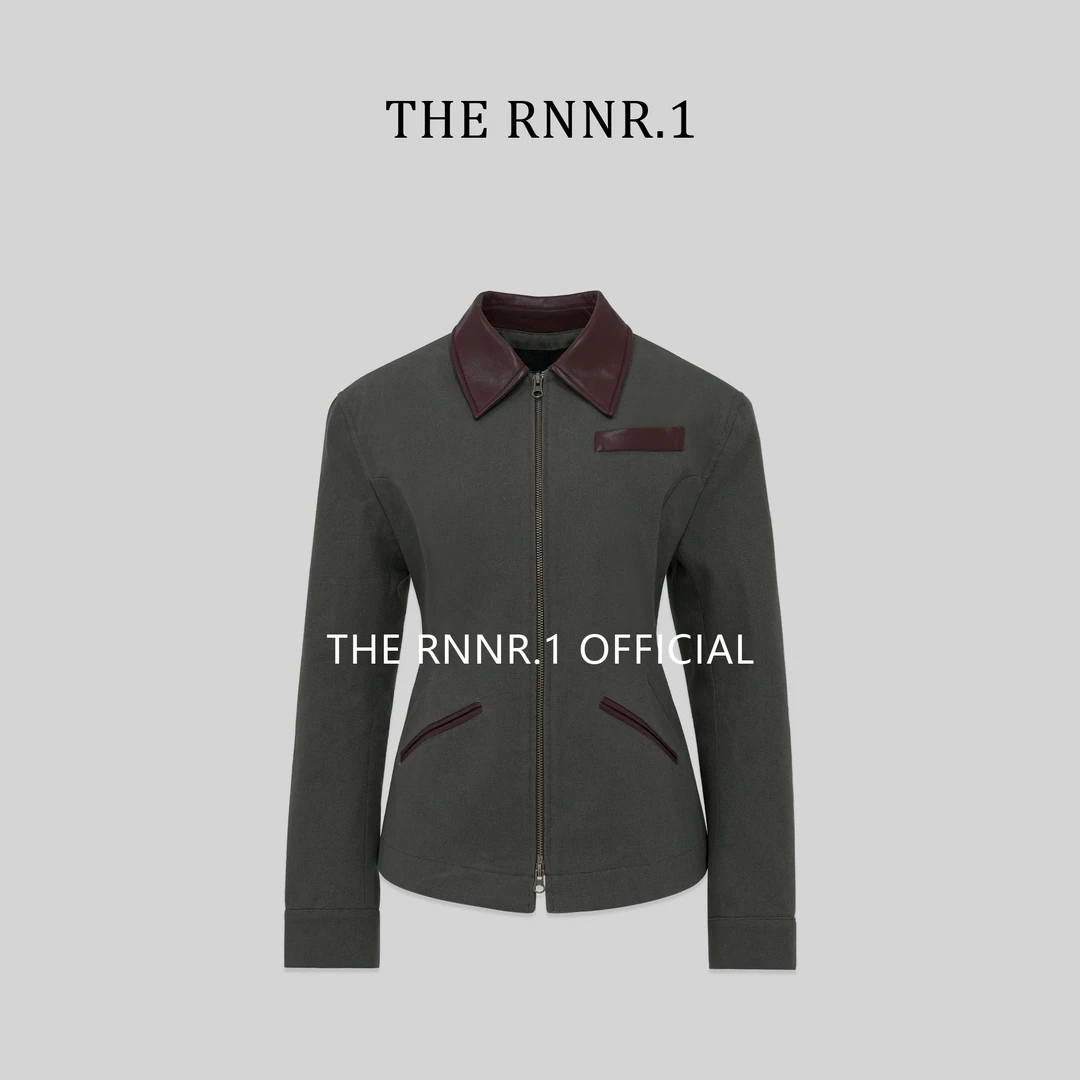 THE RNNR.1暮色灰 皮领 收腰 短款外套夹克