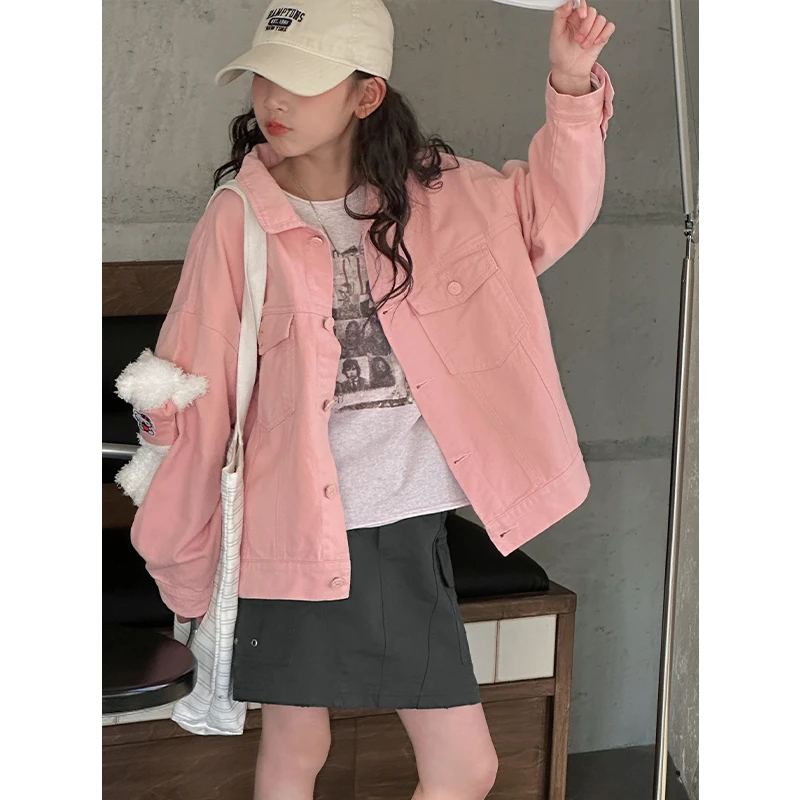 K28226女童牛仔外套2025春装新款儿童上衣女大童春秋开衫薄款休闲