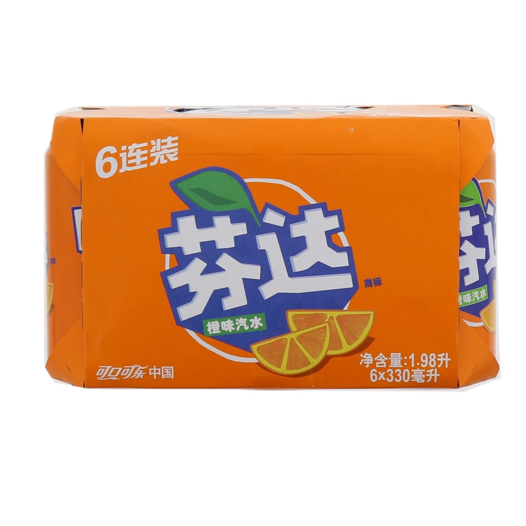 芬达橙味汽水听装 330ml*6听